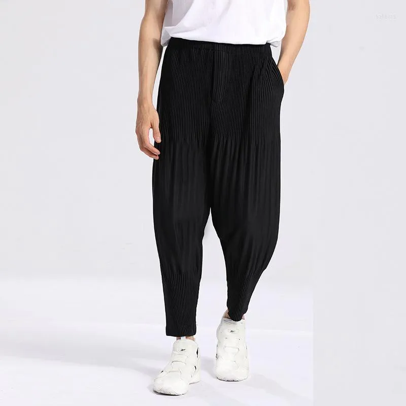 Men's Pants Miyake 100 Pleated Men's Harem Autumn Loose Sports All-match Small Foot Bloomers Street Shooting