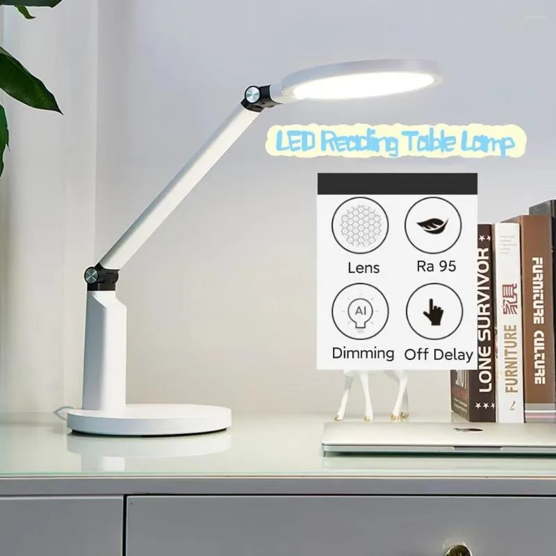 Lampade da tavolo Lampada luminosa da ufficio Ricaricabile Touch Dimming LED Stand Lampada da scrivania per bambini per studio di studenti Luci da lettura per libri pieghevoli