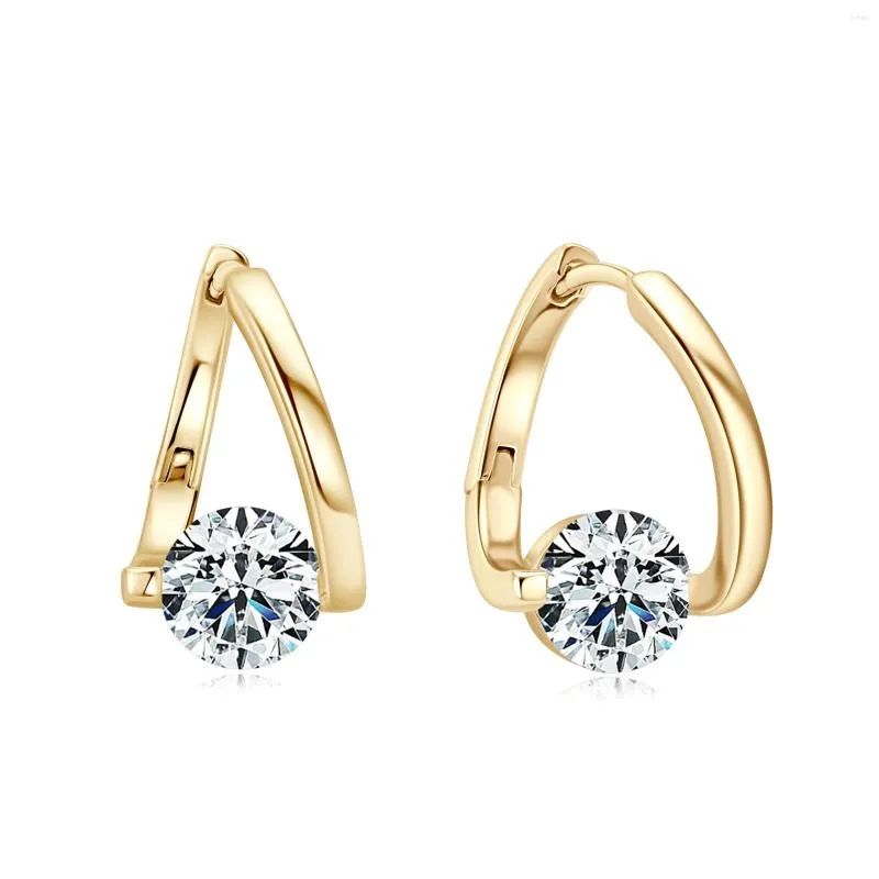 Stud -oorbellen 2CT Moissanite Huggie Women 925 Sterling Silver D Color VVS Diamond Ear Studs 14K Gold Poled Pass