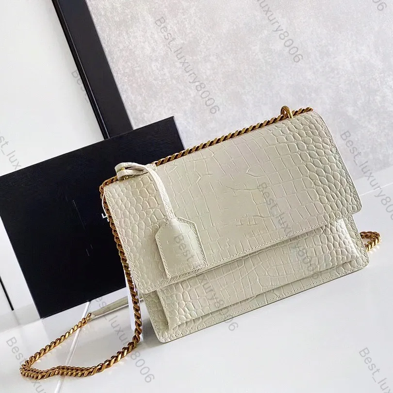 10a Luxury Handbag Designer Fashion One Shoulder Bag Crocodile Skin Purse Classic Flap Wallet Messenger Crossbody Bag med Premium Original Factory Presentlåda