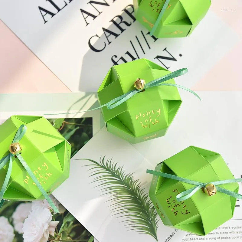 Подарочная упаковка зеленая креативная конфеты свадебная свадьба шоколадной вечеринки упаковки бумажные пакеты событие Рождество