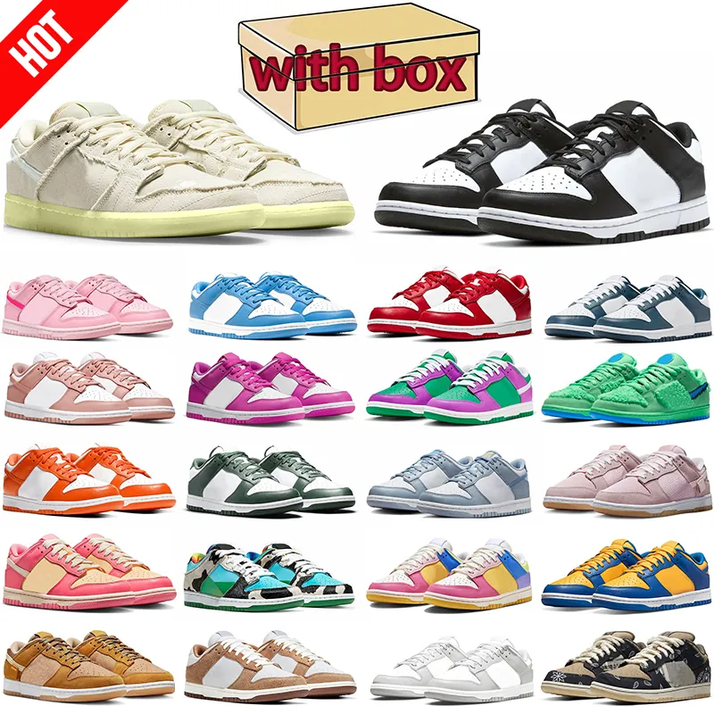 Box With Running Shoes Women Sblow Dunks Sneaker White Black Panda