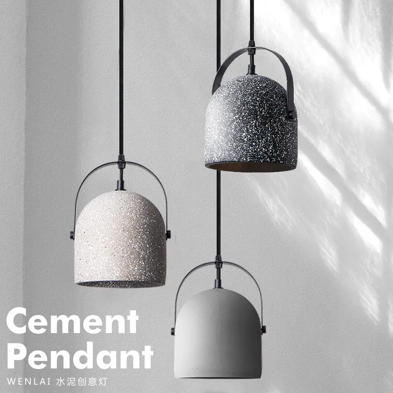Hängslampor nordiska kreativa cementsladdar ljus betong skugga hängande för restaurang bar café lampa