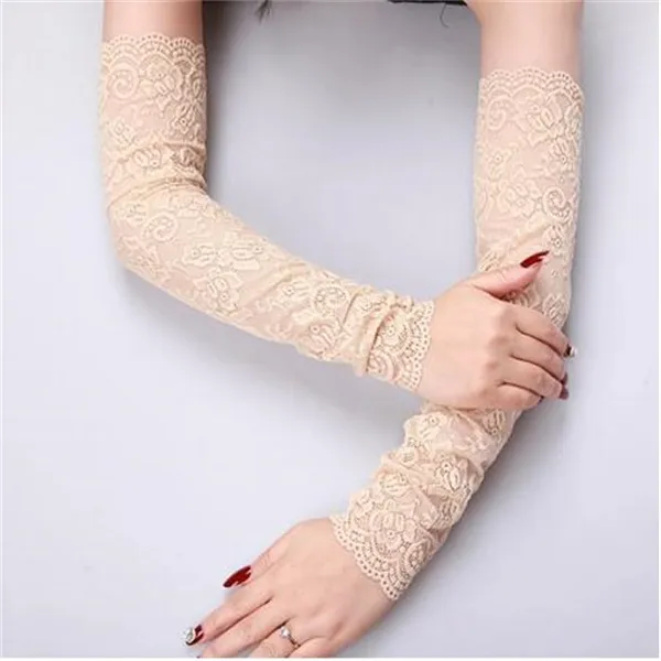Womens Summer Lace Arm Sleeve With UV Protection And Ice Cuffs Fashionable  Fingerless Lace Driving Gloves GC2094 From Yuanjiu168, $23.62