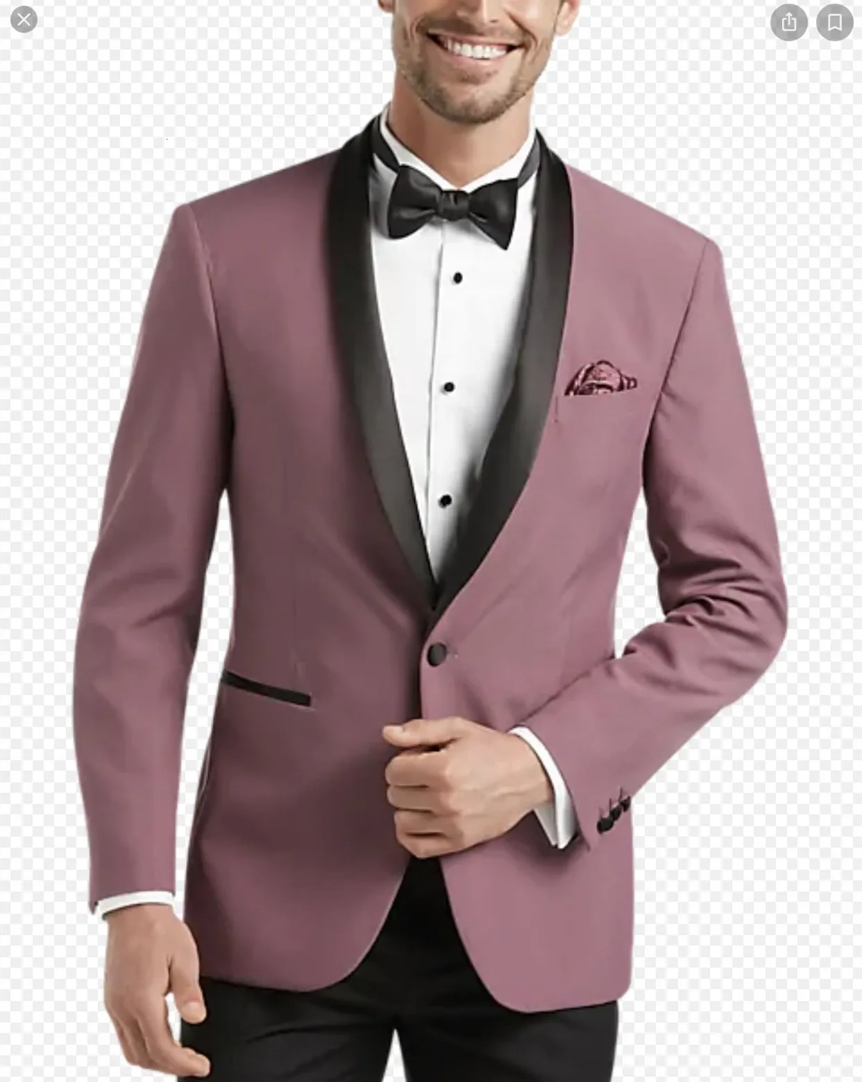 Herrenanzüge Blazer Dusty Rose Herrenanzüge Schwarzer Schal Revers One Button Hochzeit Smoking Terno Masculino Prom Bräutigam 2 Stück Slim Fit Blazer JacketPant 230506