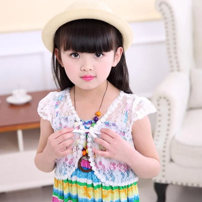 Jackets Shirts For 10 Year Old Girls Short Outerwear Shawl Lace Kid Bolero Wedding Summer Children Strap Less Tops Teen