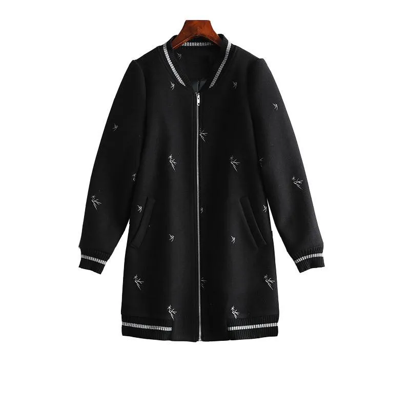 Женские шерстяные смеси плюс размер 5xl Jacke осень зимний смешанный шерстяной пальто