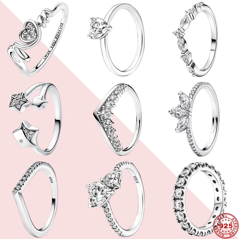 925 sterling zilveren Pandora-ring Eeuwige wens om te zweven Ring kan de verlovingsring damesring sieraden cadeau gratis levering stapelen