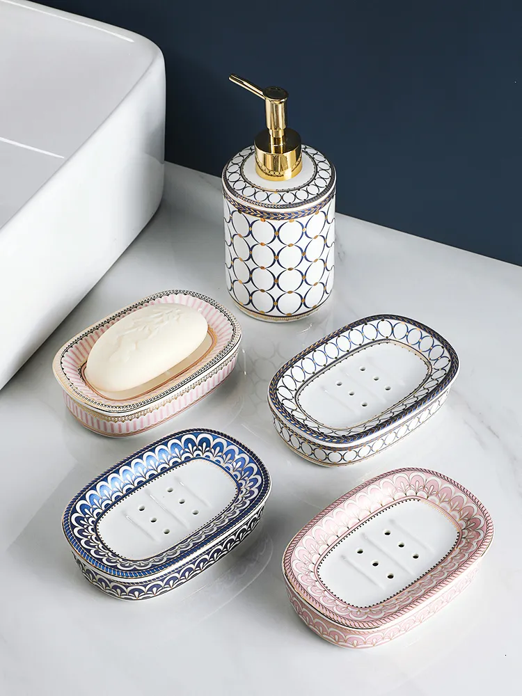 Nordic Home And Bathroom Soap Holder Ceramic With Double Layer Ceramic ...