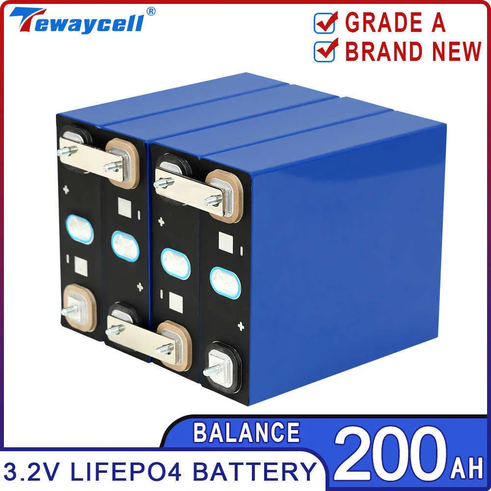 Tewaycell 200Ah LifePo4 Batterij 3.2V 210Ah Oplaadbare batterijen Lithium Iron Fosfaat Prismatic Solar Car RV EU US Tax Free