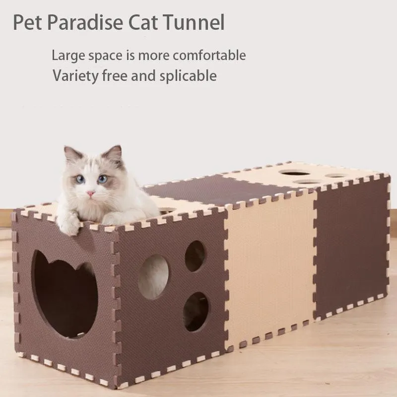 Scratchers Cat Tunnel Cat Nest Four Seasons Japanese Cat Toy Tunnel Rolling Dragon EVA Assembled Tunnel Cat Cage Cat Nest Cat House