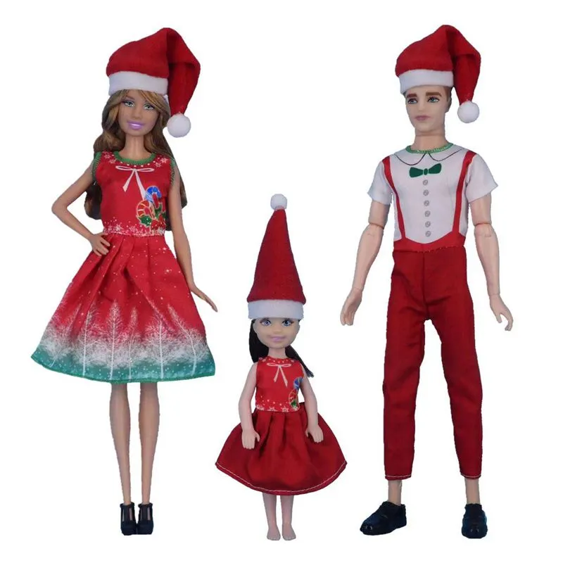 Fashion Doll Christmas Dress Kawaii 6 Items Kids Toys Miniature