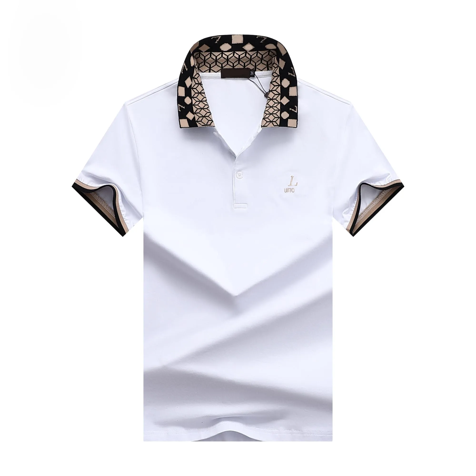 2023Designer mode top zakelijke kleding Polo logo geborduurde kraagdetails korte mouw poloshirt heren meerkleurig meerkleurig T-shirt M-XXXL