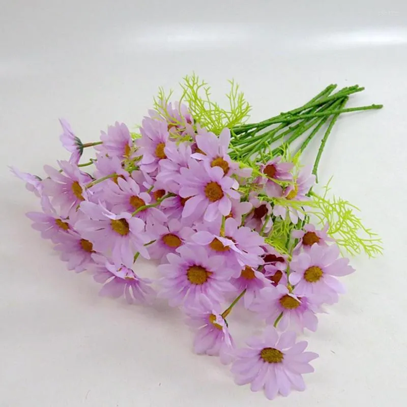 Fleurs décoratives 10 pièces chrysanthème moderne fleur artificielle Arrangement de fête de mariage décor bricolage Art artisanat cadeau