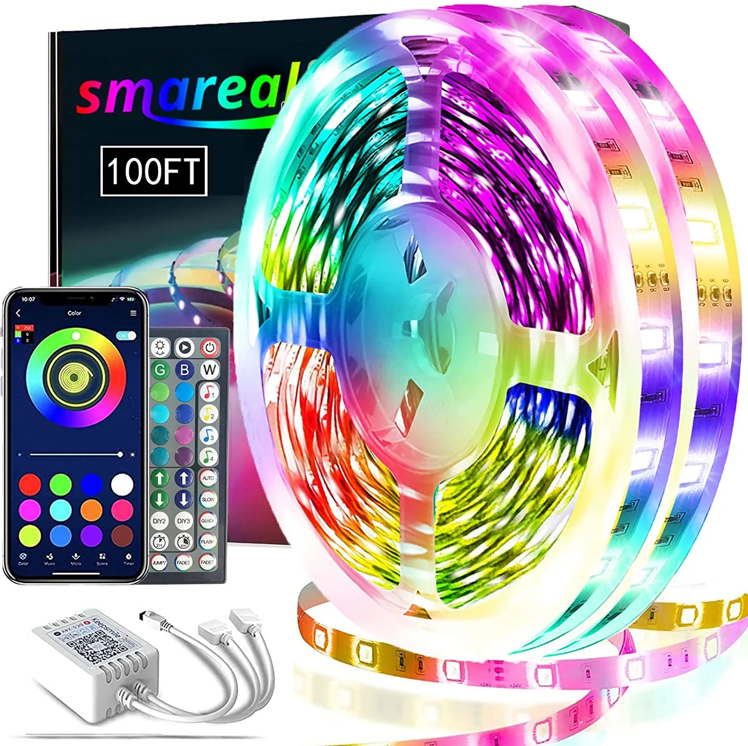 Outdoor color changing led sales strip lights 100ft
