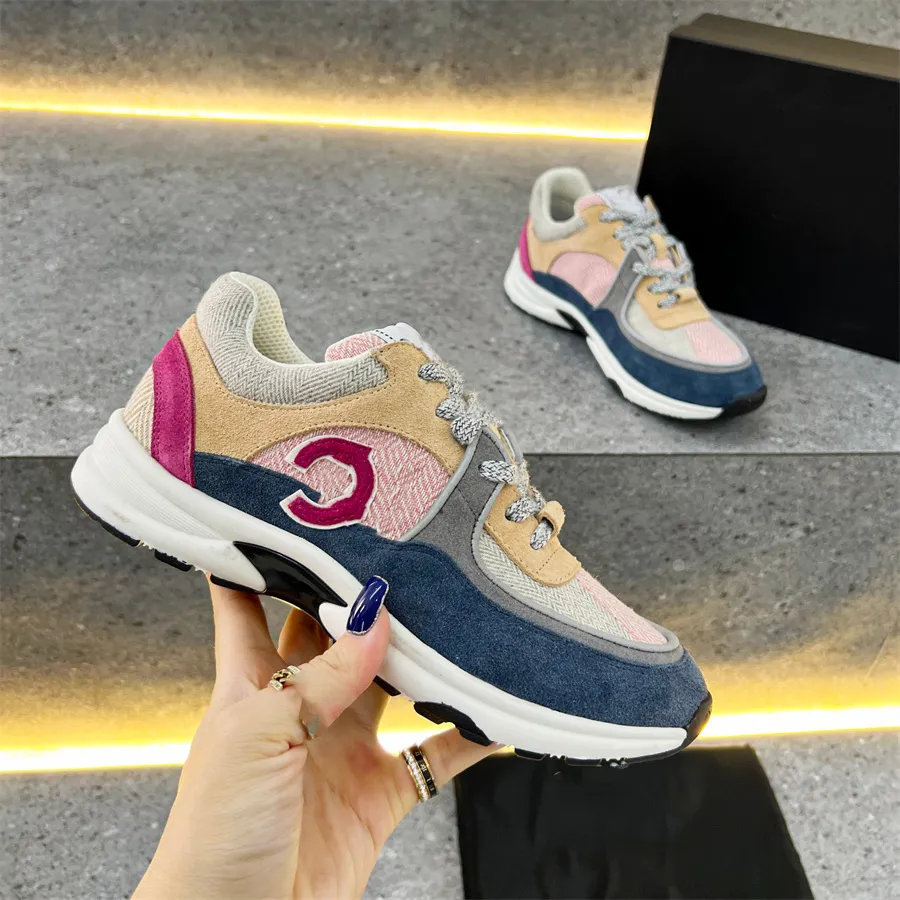 Chanells Mass Channel Chanellies Luxury Sneakers Buty Projektantki obuwia Kobieta bieganie koronkowymi sportowymi buty