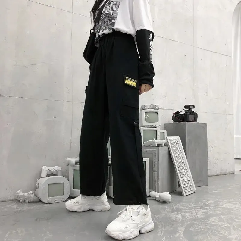 Retro Straight High Waist Loose Cargo Pants Womens Casual, Loose, Slimming,  Y2K Street Style With Wide Leg Style 230506 From Mu03, $13.26