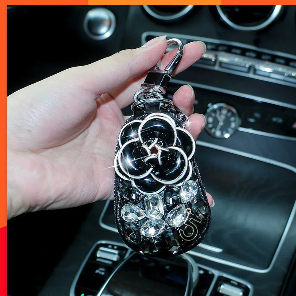 Luksusowy Universal Bling Car Klucz dla kobiet akcesoria samochodowe Rhinestone Diamond Beria Bright Klucz Okładka Uchwyt Keyring dla BMW F10