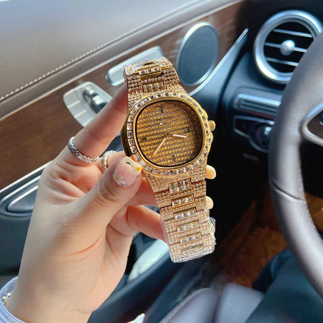 Haute qualité mode femmes montres créateur de mode automatique montre à quartz 40mm affaires Patekity montres en acier fin avec diamants De Luxe cadeau pour hommes