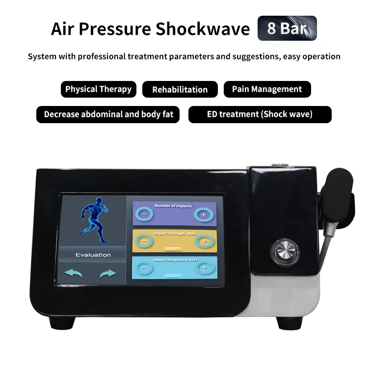 Shockwave Therapy Machine, Shock Physiotherapy Instrument, Body Muscle  Massager Shock Wave Machine for Pain Relief Neck Back Shoulder Foot and ED