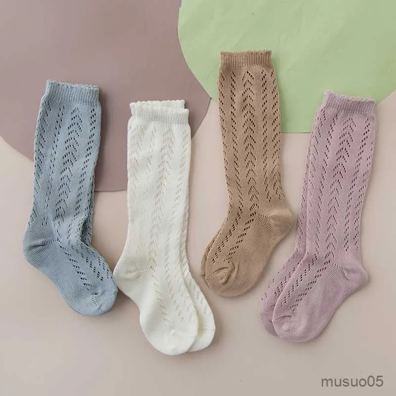 3pcs New Summer Children Baby Girls Knee High Toddler Cotton Long Tube Cute Princess Mesh Socks Kids Hollow Out Socken