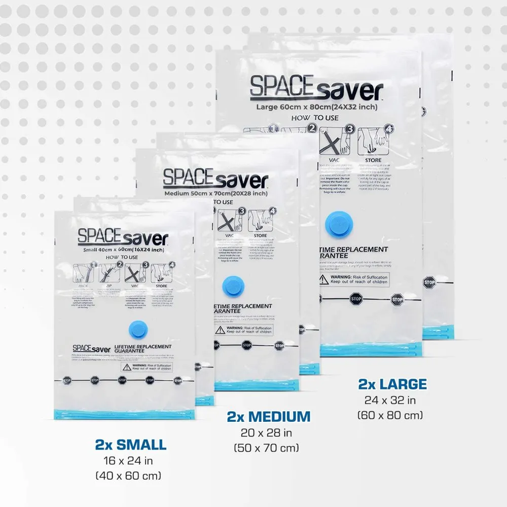 Spacesaver Premium Vacuum Storage Bags - 80% More Storage - Hand