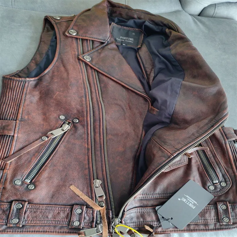 First genuine leather outlet vest