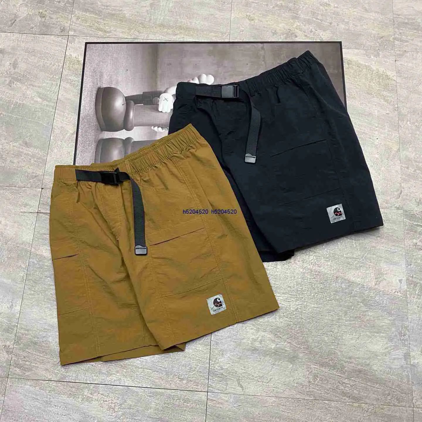 2023 Summer New Men's Shorts Fashion Tooling Brand Carhart Military Style Mountain Etikett Big Pocket Work Snabbtorkning Nylon Split Mid Pants Trendy Ins Ar0Z