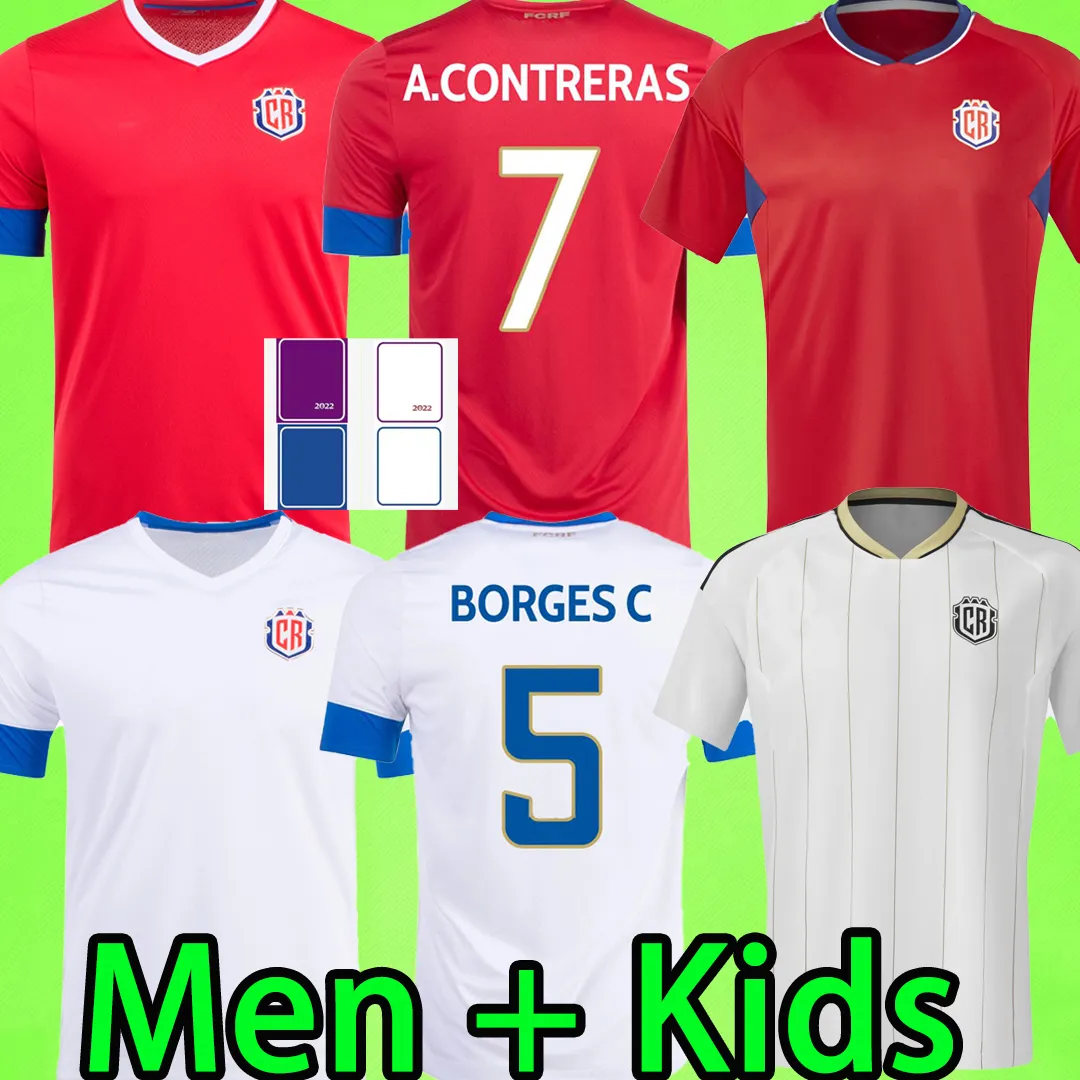 2023 camisetas de fútbol de Costa Rica HOMBRES NIÑOS KIT equipo nacional CONTRERAS CAMPBELL BENNETTE TEJEDA VENEGAS RUIZ AGUILERA SALAS 22 23 camiseta de fútbol 2022 local visitante rojo blanco