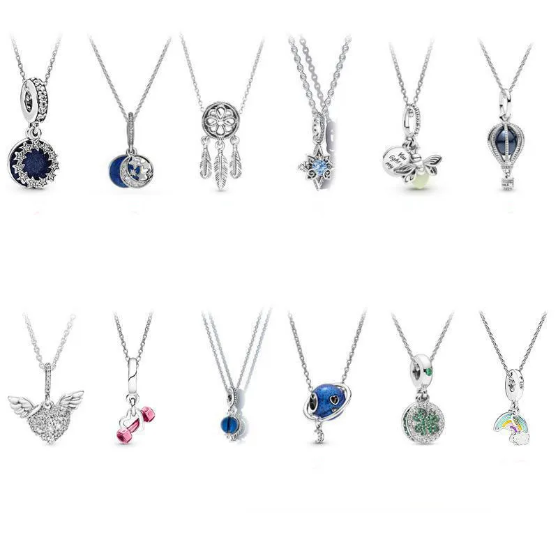 Pandoras colar designer mulheres qualidade original colares s925 colar de prata balão térmico sonho terminado colar dobrável osso corrente presente