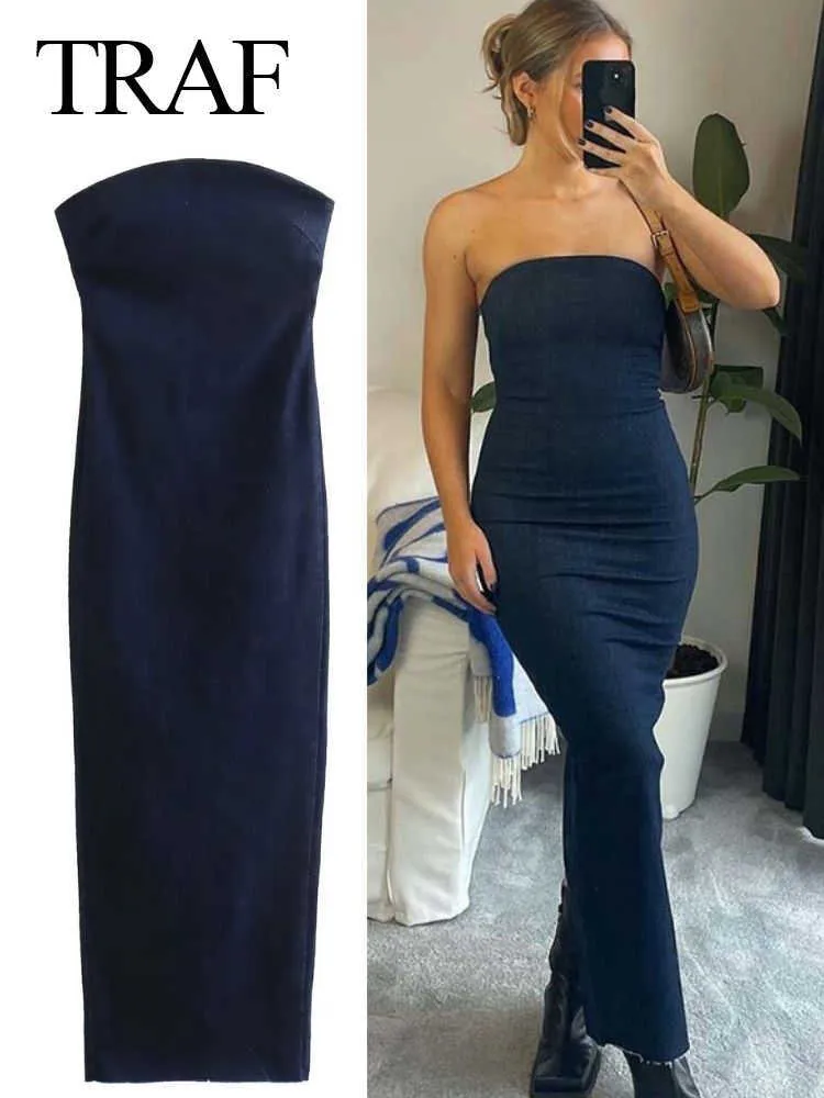 Navy blue tube dress sales