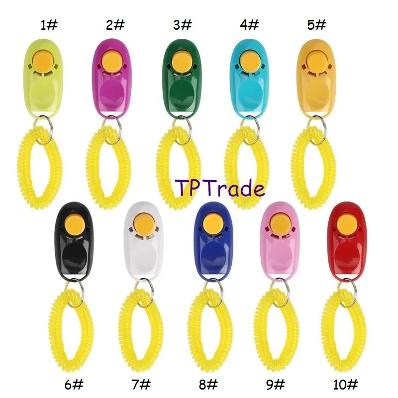 Laisses 200 pièces Animal de compagnie chat chien formation Clicker en plastique nouveaux chiens formateur outil réglable son porte-clés chien sifflet avec bracelets