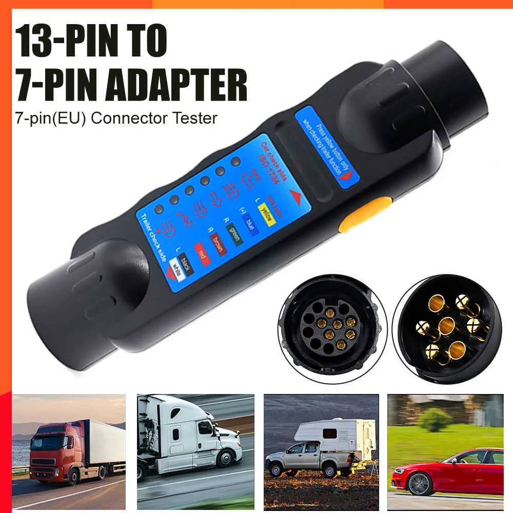 7-Pin Trailer Wiring Tester - 12V Plug & Socket Circuit Checker For Trucks, SUVs & RVs