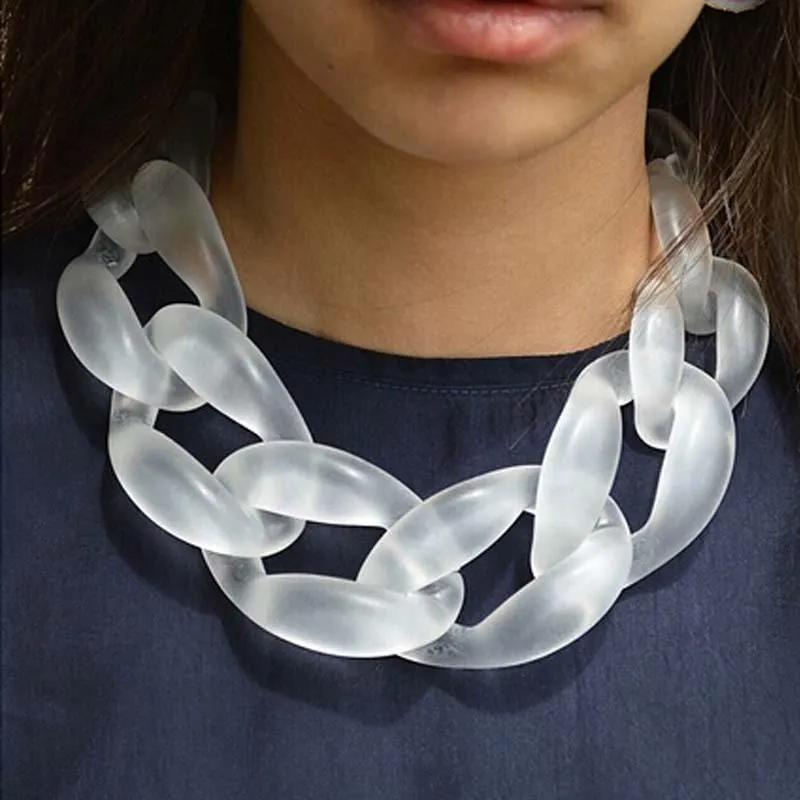 Girocollo chokers miiasol designer unico grande catena di collegamento in resina in plastica colar collegata e collane per donne regali di gioielli di moda