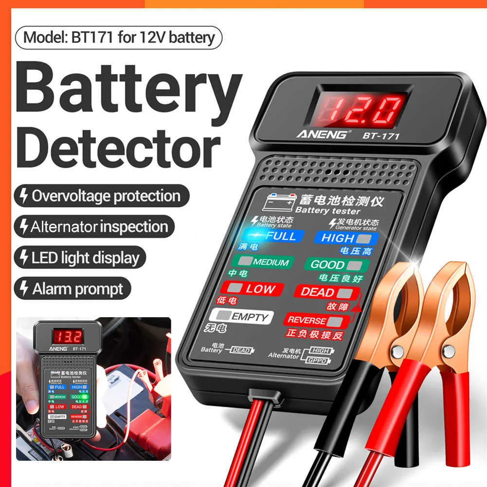 Nouveau testeur de batterie de voiture 12V 100-2000CCA, système de démarrage et de charge automatique, alternateur de batterie avec écran LCD, outils automatiques de voiture