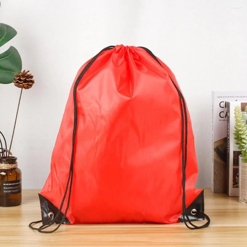 Outdoor Bags Polyester Drawstring Storage Bag Replacement Solid Color Dual Strap Heavy Duty Sports Backpack Pouch Accessories