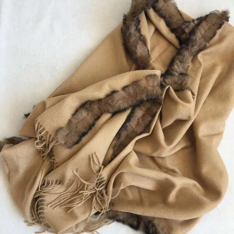 Lenços reais rex pêlo aparado e capa de lã pashmina scafler woman woman shawl de inverno de outono