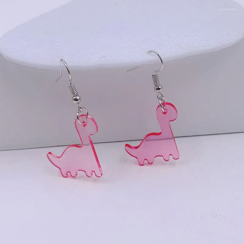 Dangle Earrings Y2K Transparent Cute Dinosaur Handmade Drop For Girl Women Fashion Acrylic Earring Female Jewelry Birthday Gifts