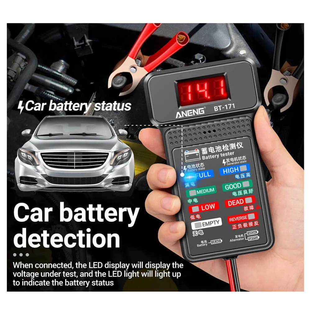 Acheter Testeur de batterie de voiture 12V, testeur de charge de batterie,  Test de tension, testeur d'alternateur numérique, testeur de démarrage et  de charge
