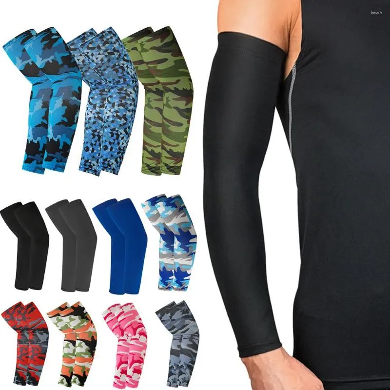 Ginocchiere 1 paio Copri maniche unisex per braccio di raffreddamento Ciclismo Corsa Protezione solare UV Outdoor Uomo Nylon Cool per nascondere i tatuaggi