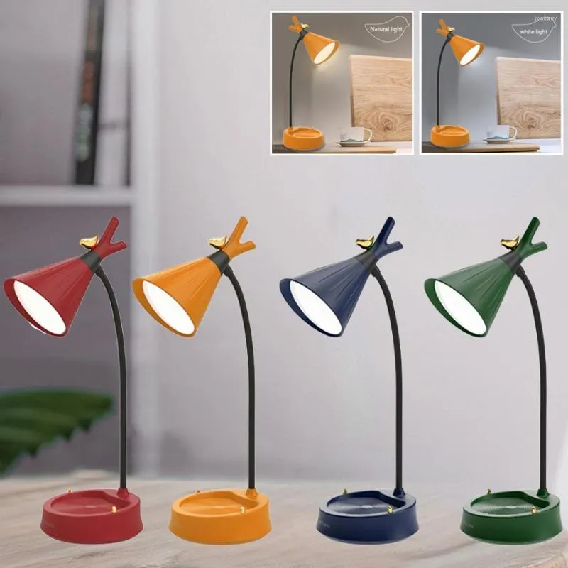 Tischlampen Nette Schreibtischlampe USB wiederaufladbare LED Nachtlicht Touch Blumen Atmosphäre Augenschutz Lesen Schlafzimmer Dekor