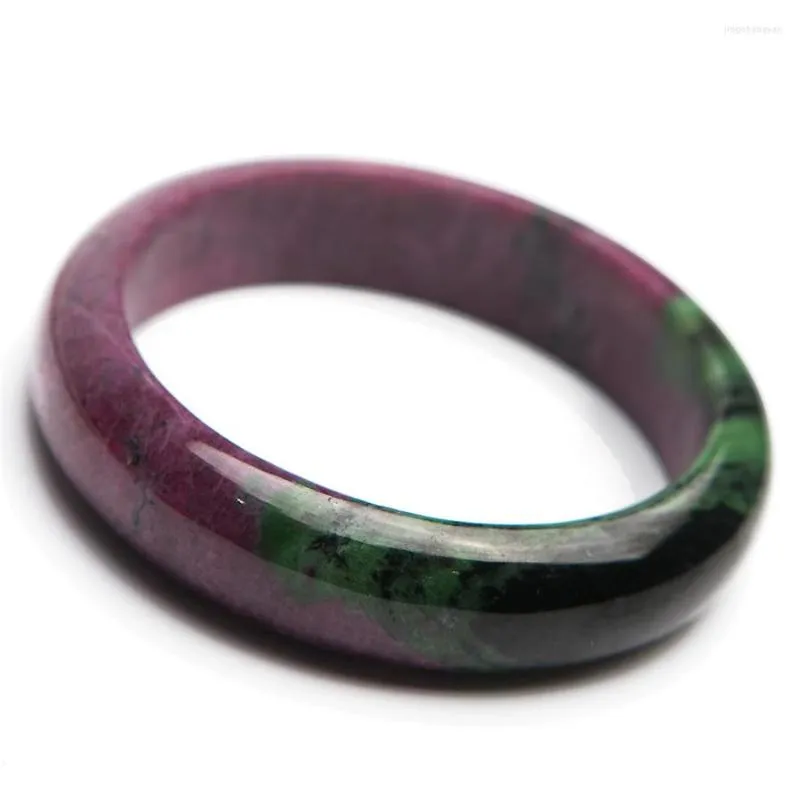 Bangle Top Quality Genuine Natural Red Green Zoisite Gems Stone Lady Charm Inner Diameter 58.5mm 2023 Ly Bracelet