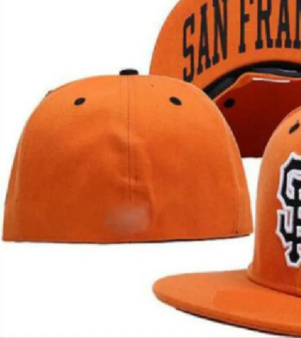 Gereed voorraad Groothandel Hoogwaardige heren San Diego Sport Team Past Caps SF Flat Brim on Field Hats Volledig gesloten ontwerp Maat 7- Maat 8 Gebracht honkbal Gorra Casquette A0