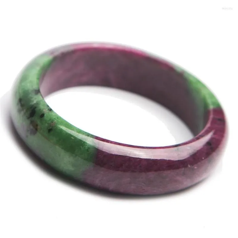 Bangle Top Quality Genuine Natural Red Green Zoisite Stone Women Man Fashion Inner Diameter 56mm