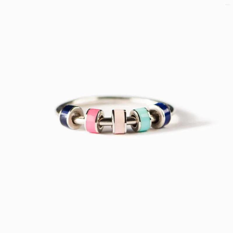 DoreenBeads Enamel Cluster Ring Blue Nile Anxiety Relief Fidget