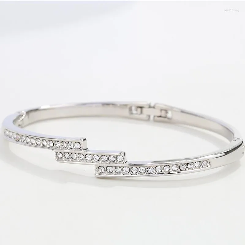 Bangle BN-00078 S Drop Bulk Articolo Gioielli placcati argento all'ingrosso per le donne Bracciale da donna con strass moda