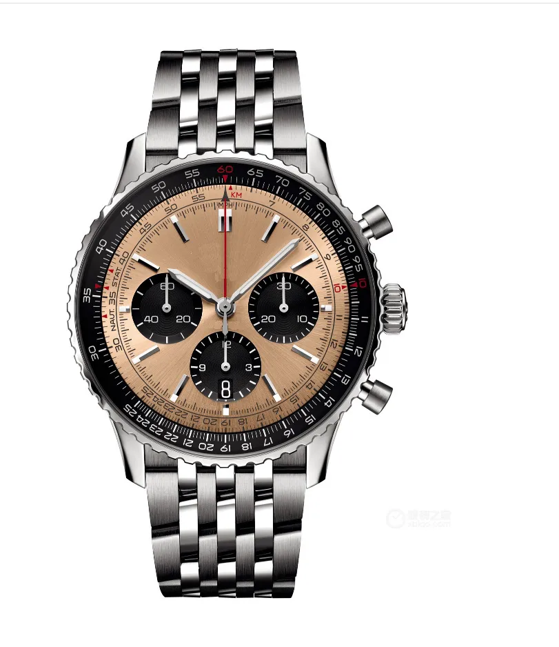 2023 New Mens Watch Quartz Luxury Navitimer B01 다이얼 브랜드 크로노 그래프 벨트 스틸 스트랩 고품질 손목 시계 A23