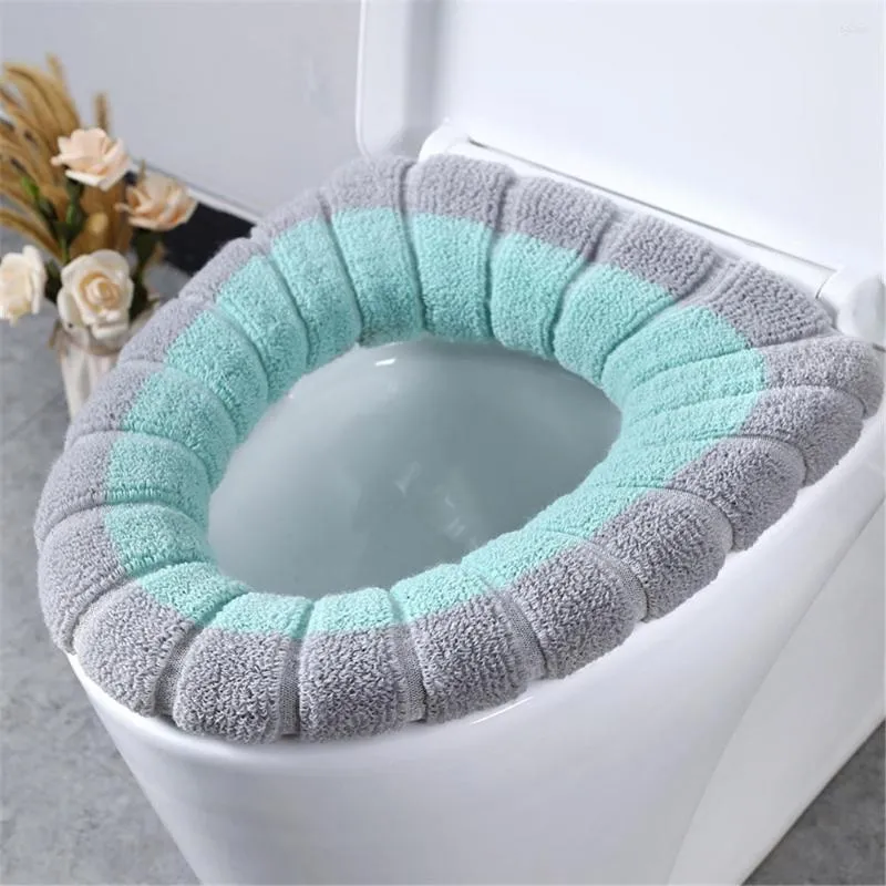 便座が家の冬の暖かいカバー洗える洗濯可能なマットふたパッドポータブルエラスティックロープソフトビデのバスルーム用品