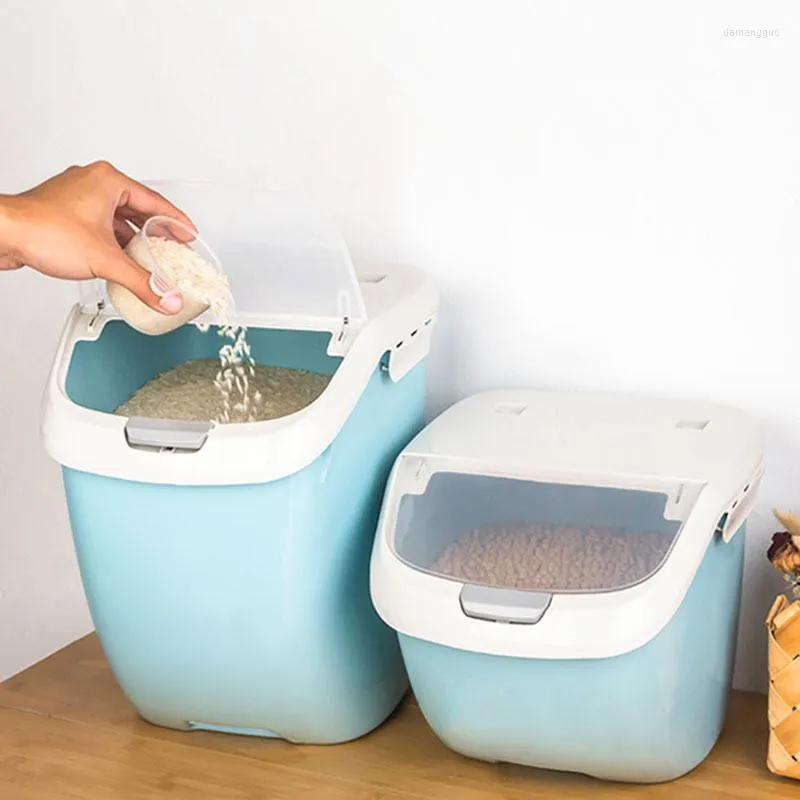 Garranhas de armazenamento Plástico Caixa de arroz de recipiente à prova de umidade selada para animais de estimação para animais de estimação alimentos para animais de estimação de oxidação