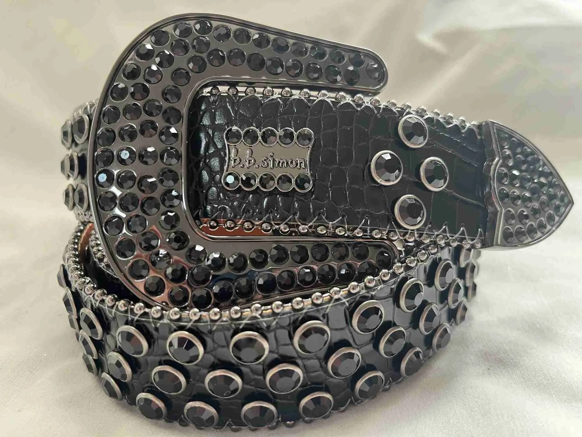 タイムセール 半額 and Men for Belts Rhinestone DHgate.com:Shiny Women Black - その他
